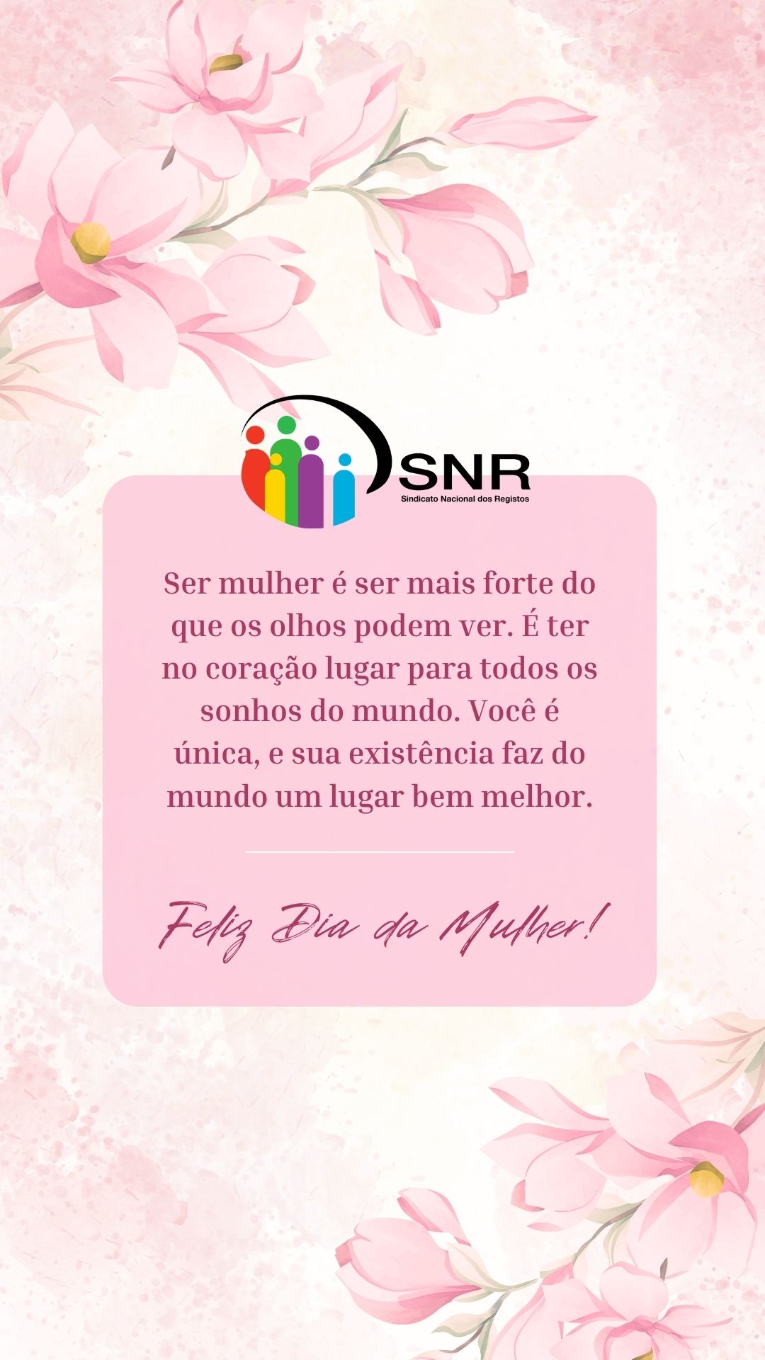 Lembrete feliz dia da mulher 2024